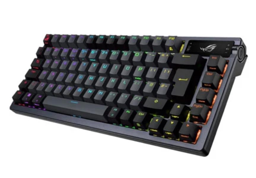 ASUS ROG AZOTH Compact 75% Mechanical RGB Gaming Keyboard, Wireless/Btooth/USB, Hot-Swap ROG NX Red Switches, OLED Display, Control Knob, Mac Support