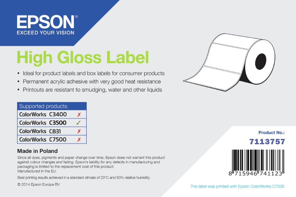 Epson 102mm Printer Labels