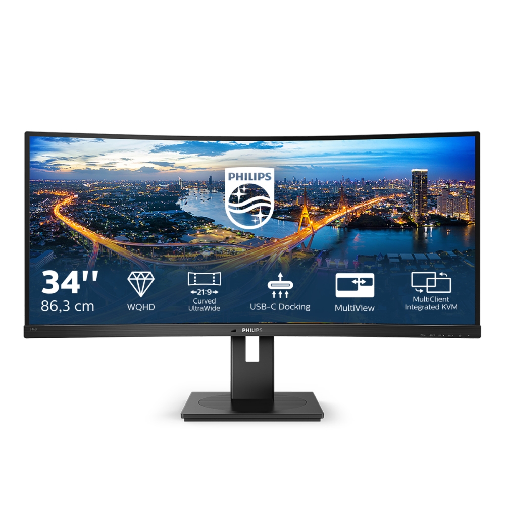 Philips 346B1C Computer Monitors - 34 Inches - Black