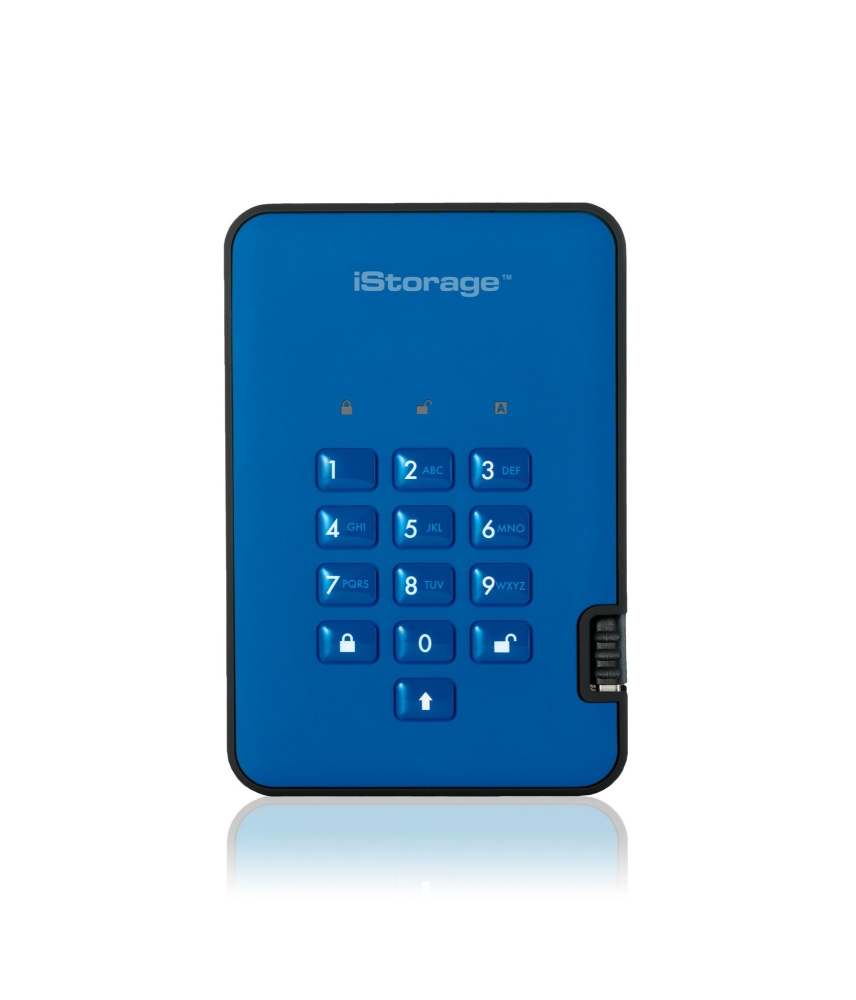 iStorage diskAshur2 External Solid State Drives - Blue